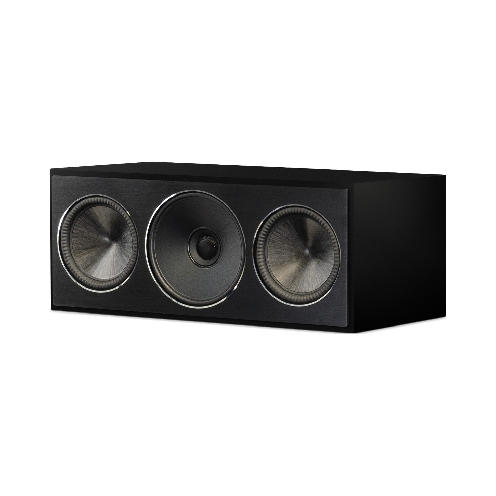 Paradigm Founder 70LCR Lautsprecher Schrägansicht liegend aufgestellt, Black Gloss