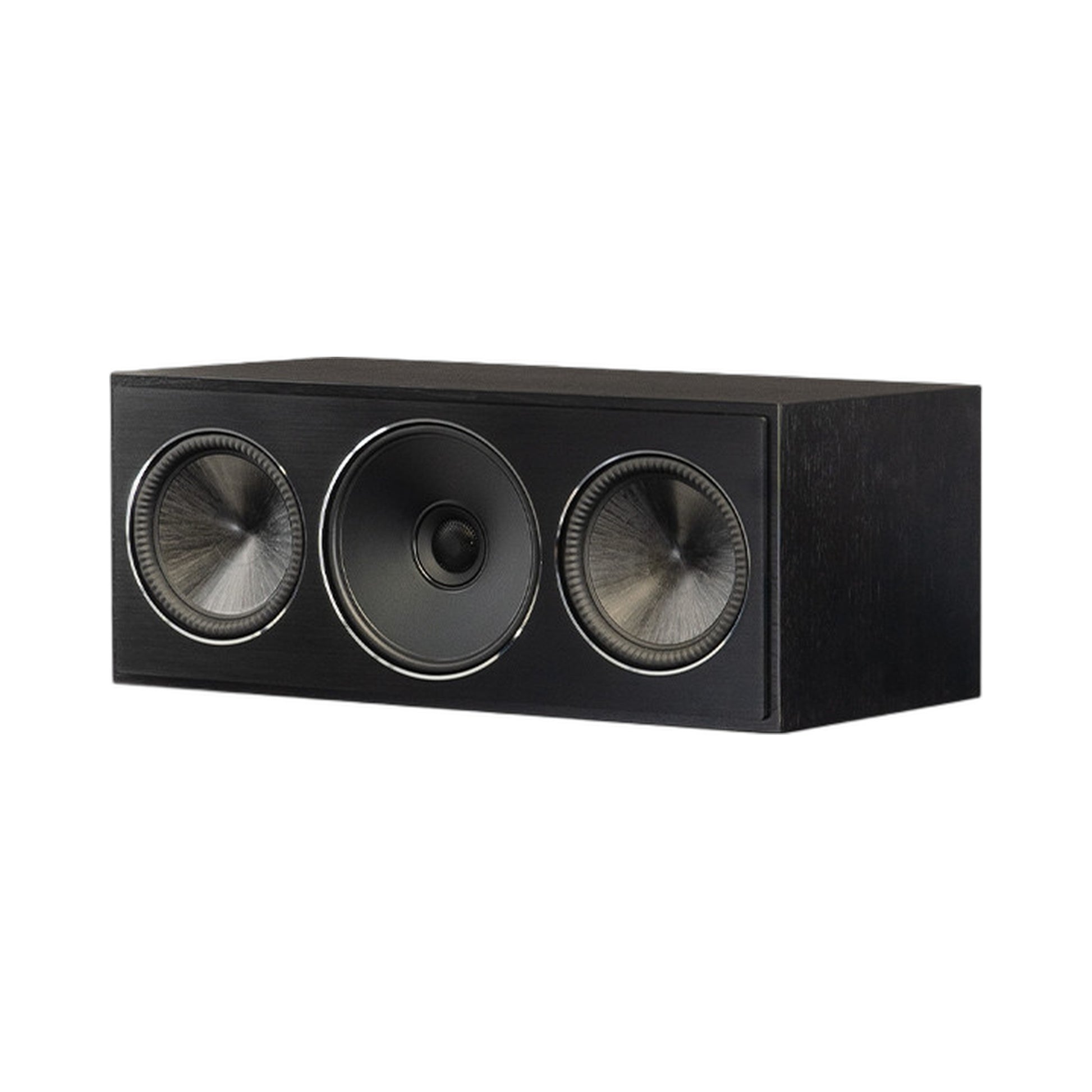 Paradigm Founder 70LCR Lautsprecher Schrägansicht liegend aufgestellt, Black Walnut