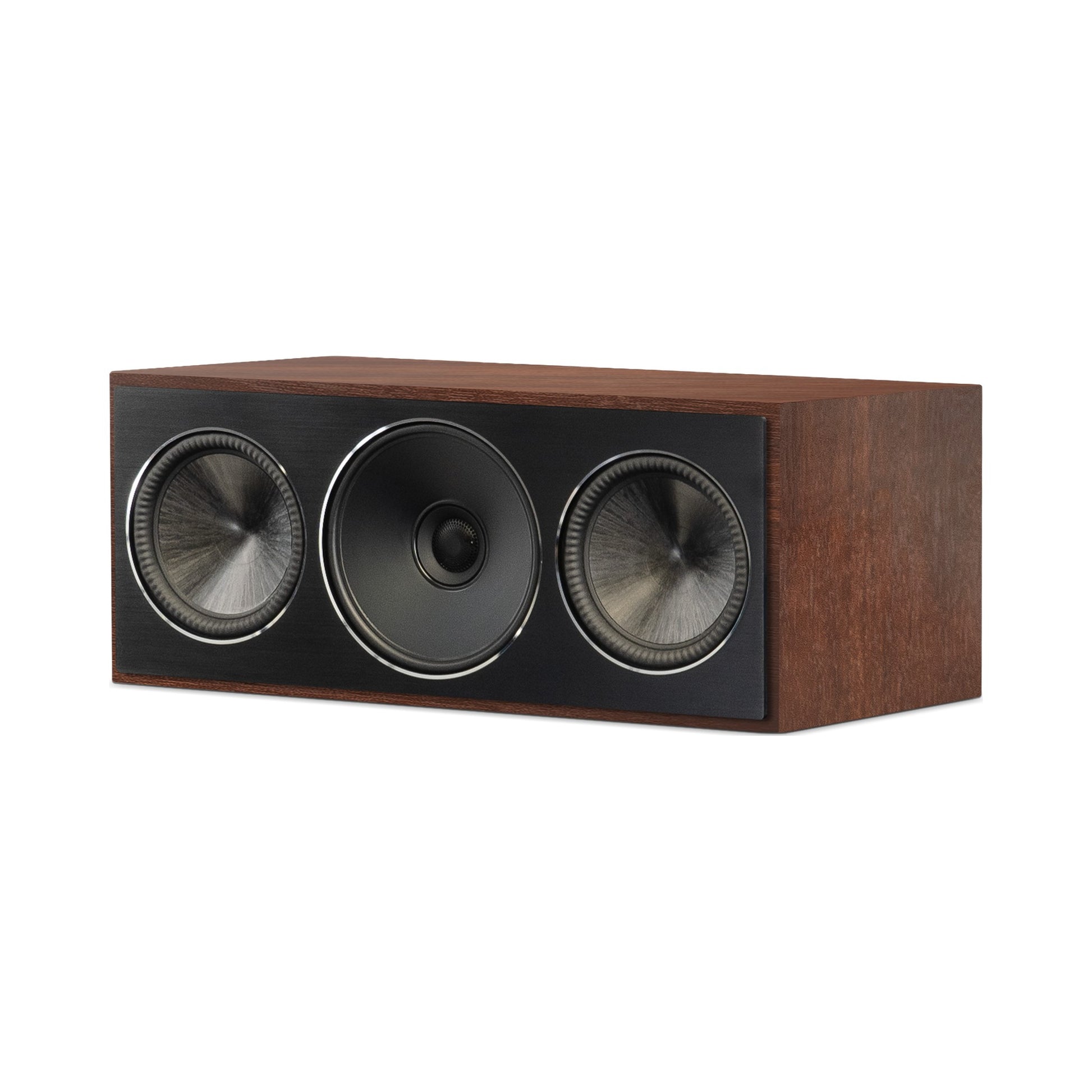 Paradigm Founder 70LCR Lautsprecher Schrägansicht liegend aufgestellt, Walnut