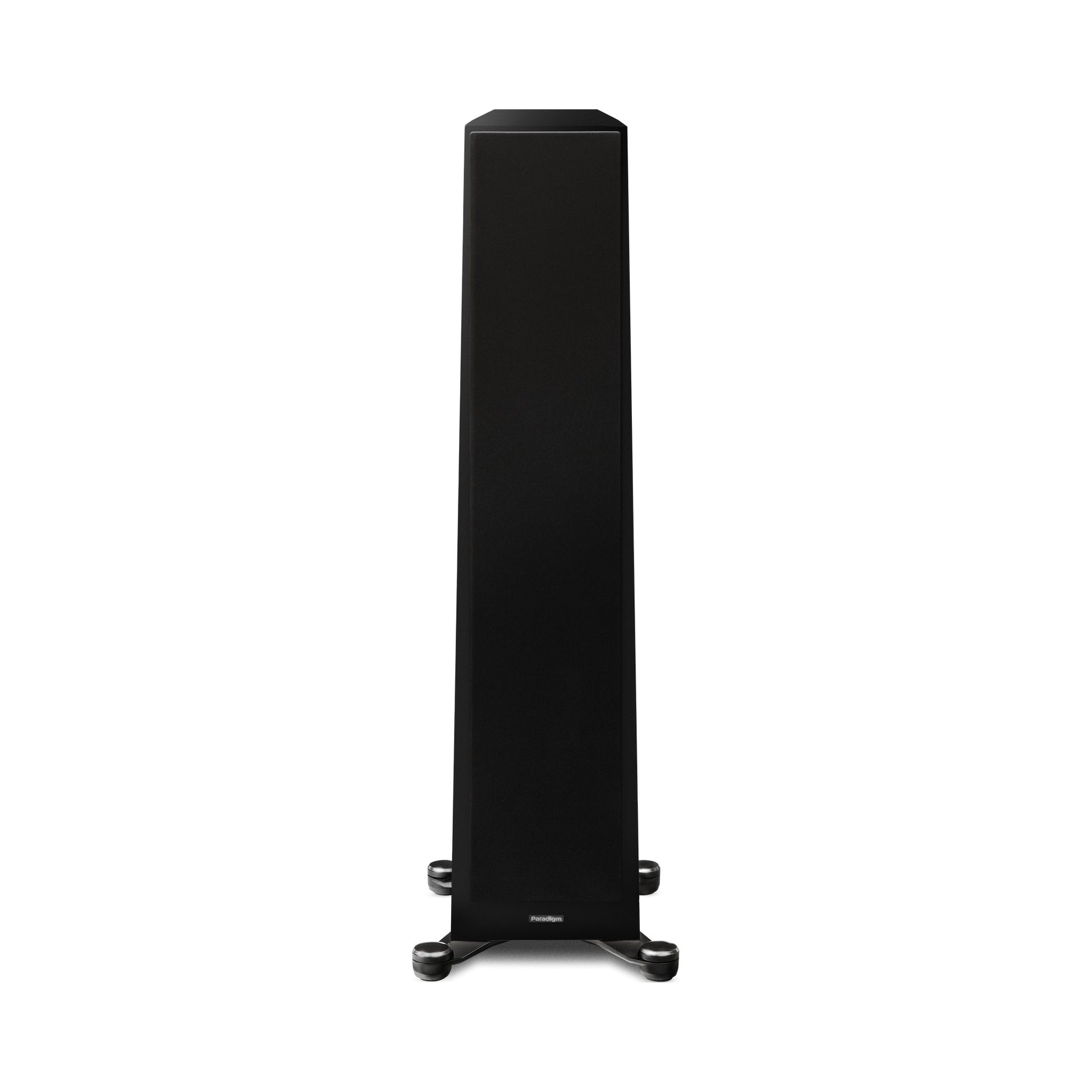 Paradigm Founder 80F Standlautsprecher Frontansicht mit montierter Abdeckung, Black Gloss