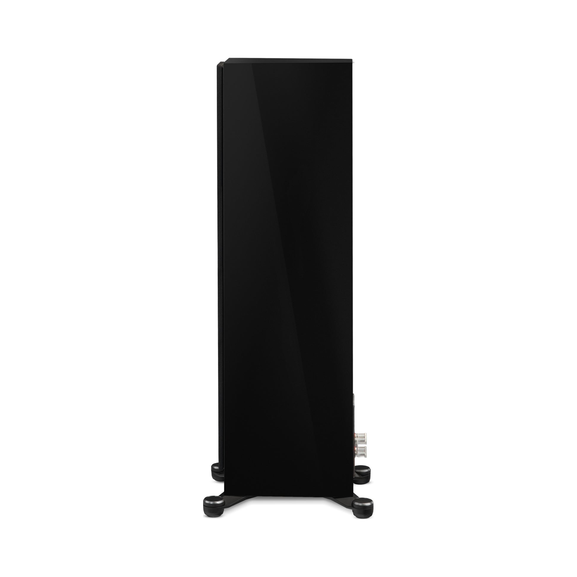 Paradigm Founder 80F Standlautsprecher Seitenansicht mit montierter Abdeckung, Black Gloss