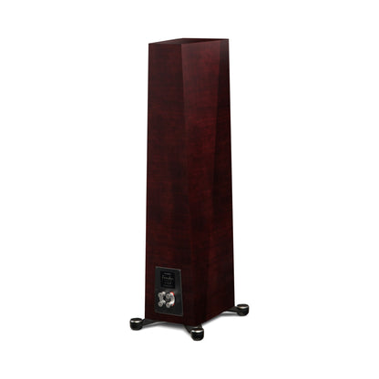 Paradigm Founder 80F Standlautsprecher Rückansicht schräg mit Anschlussfeld, Midnight Cherry