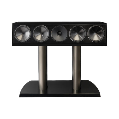 Paradigm Founder 90C Center-Lautsprecher Frontansicht auf Standfuss, Black Gloss