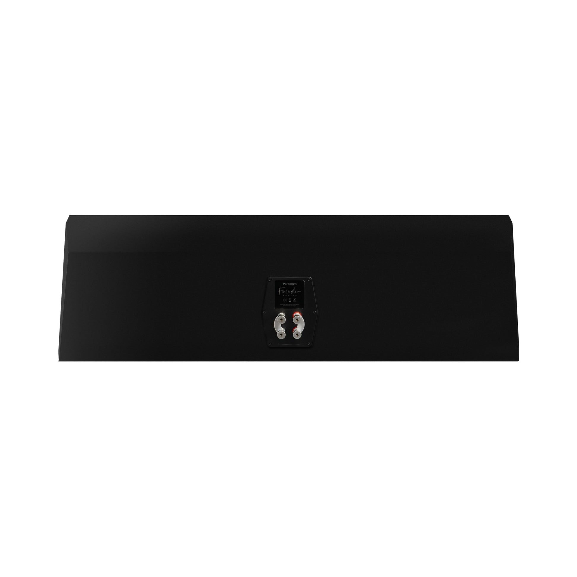 Paradigm Founder 90C Center-Lautsprecher Rückansicht mit Bi-Wiring-Anschlussfeld ohne Standfuss, Black Gloss