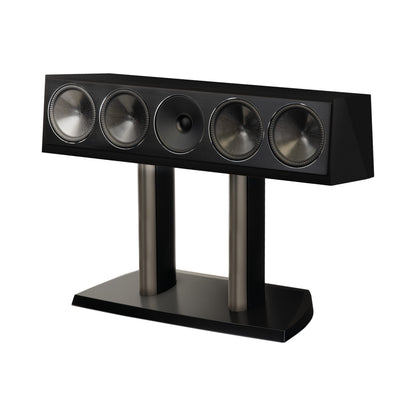 Paradigm Founder 90C Center-Lautsprecher Schrägansicht auf Standfuss, Black Gloss
