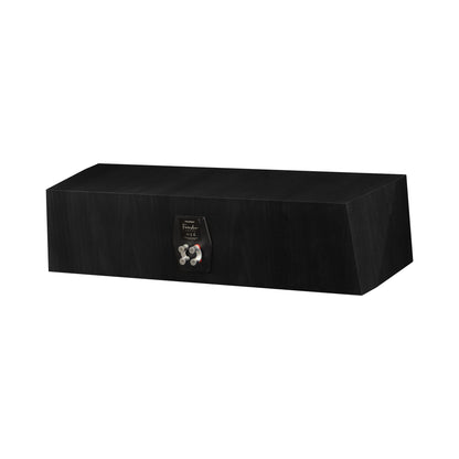 Paradigm Founder 90C Center-Lautsprecher Rückansicht schräg mit Anschlussfeld ohne Standfuss, Black Walnut