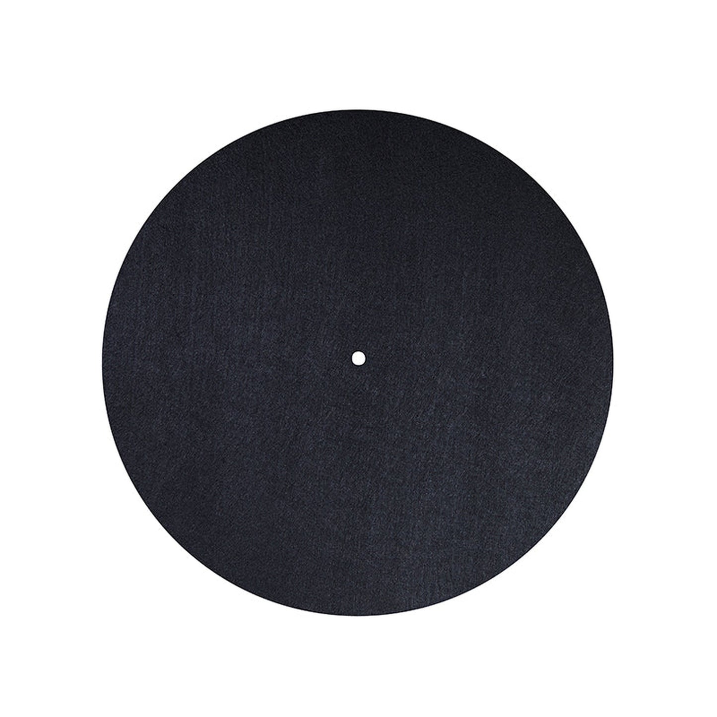 Plattentellerauflage Filzmatte universal Schwarz Draufsicht mit Mittelloch