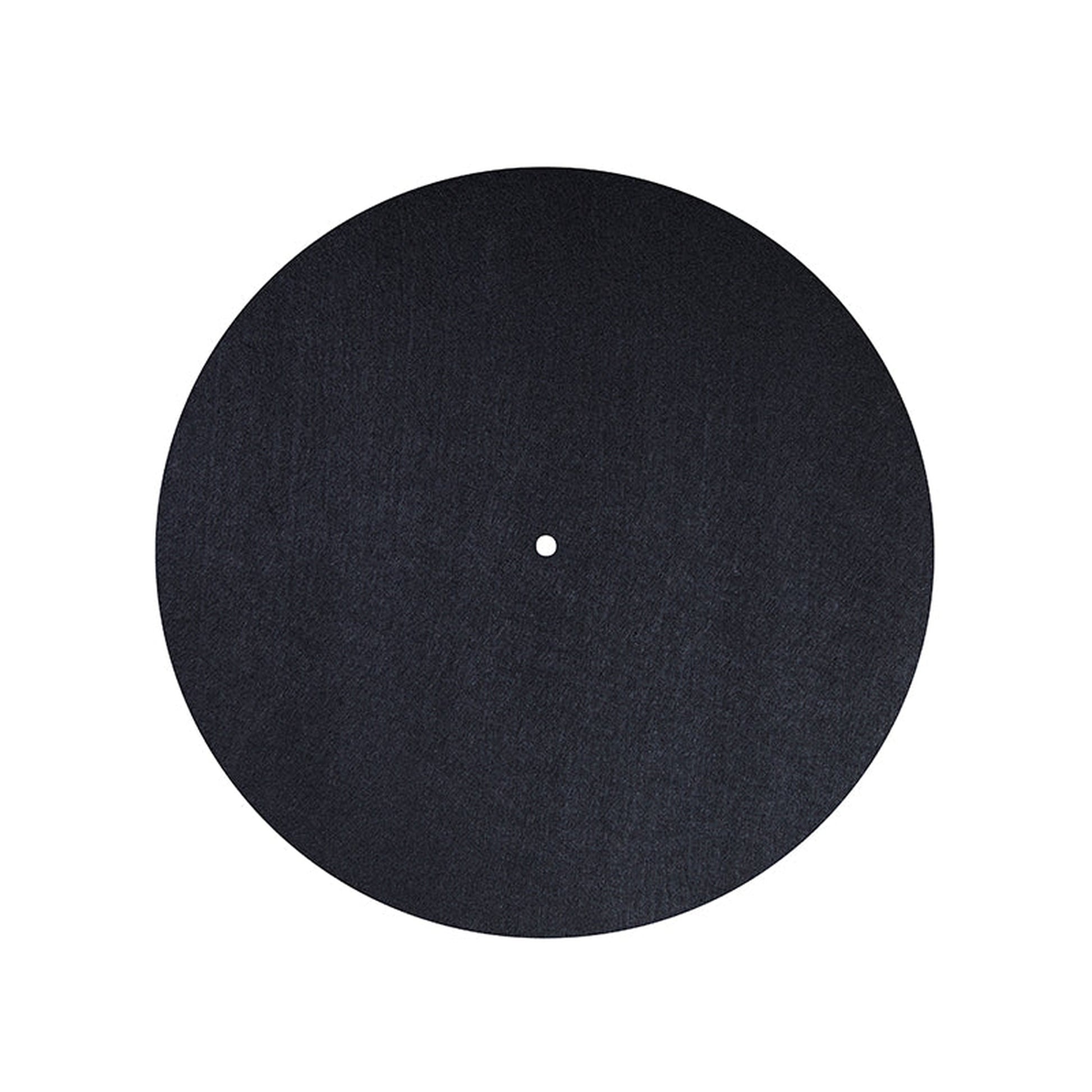 Plattentellerauflage Filzmatte universal Schwarz Draufsicht mit Mittelloch