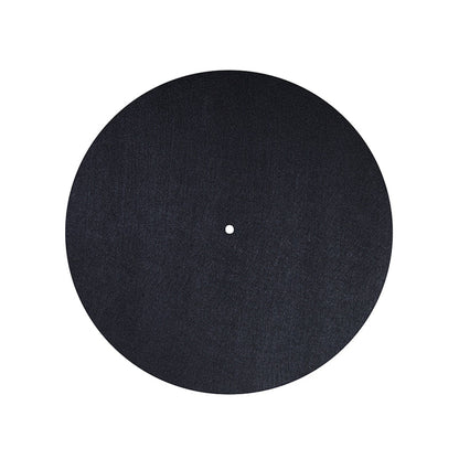 Plattentellerauflage Filzmatte universal Schwarz Draufsicht mit Mittelloch