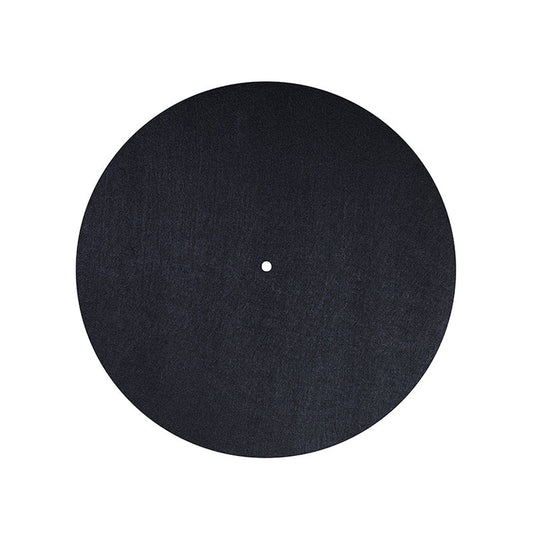 Plattentellerauflage Filzmatte universal Schwarz Draufsicht mit Mittelloch