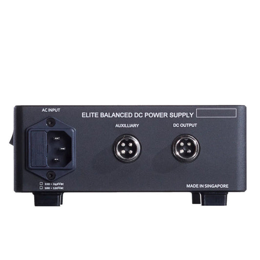 PLIXIR Elite BDC 12V 4A Dual Output Linearnetzteil Rückansicht mit zwei DC-Ausgängen und Kaltgerätebuchse