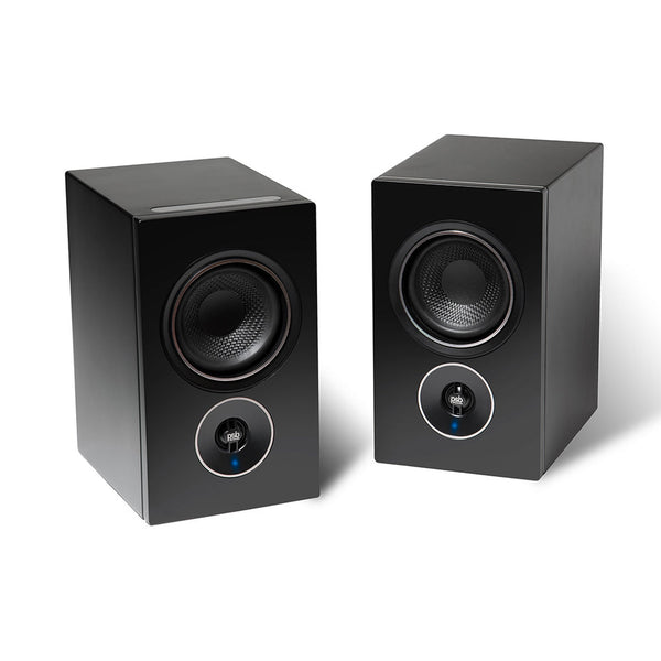 PSB Alpha iQ Streaming-Lautsprecher Stereopaar Schwarz mit Touchbedienfeld auf der Oberseite