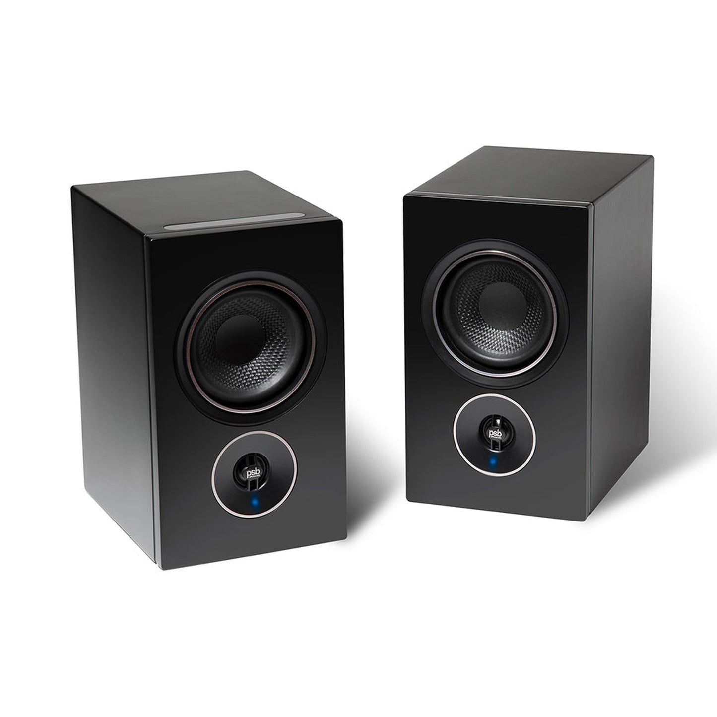 PSB Alpha iQ Streaming-Lautsprecher Stereopaar Schwarz mit Touchbedienfeld auf der Oberseite