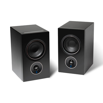 PSB Alpha iQ Streaming-Lautsprecher Stereopaar Schwarz mit Touchbedienfeld auf der Oberseite