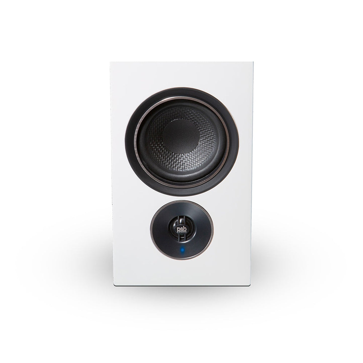 PSB Alpha iQ Streaming-Lautsprecher Frontansicht Weiss mit 4-Zoll-Tiefmitteltöner