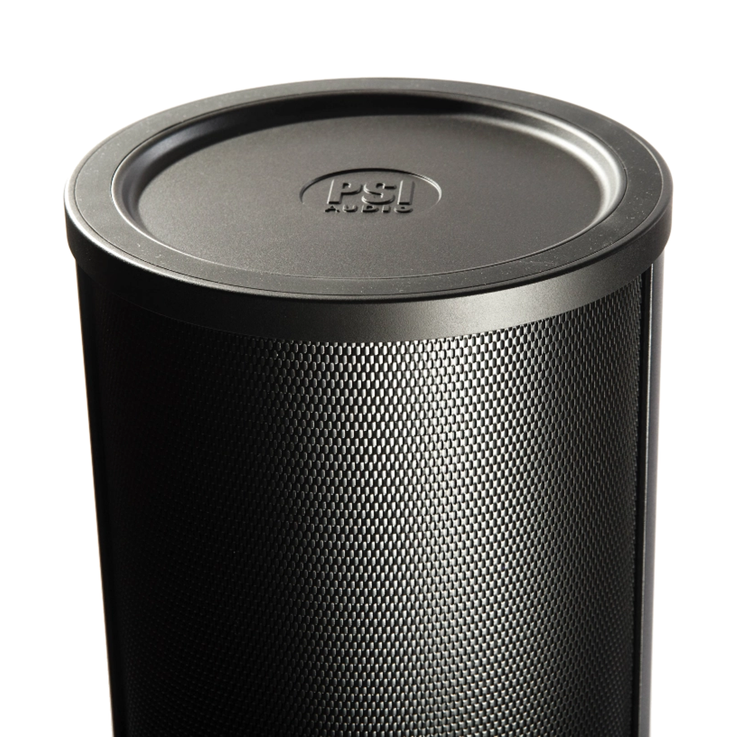 PSI Audio AVAA C214 Aktive Bassfalle Schwarz Detailansicht Gehäusedeckel mit PSI-Audio-Logo