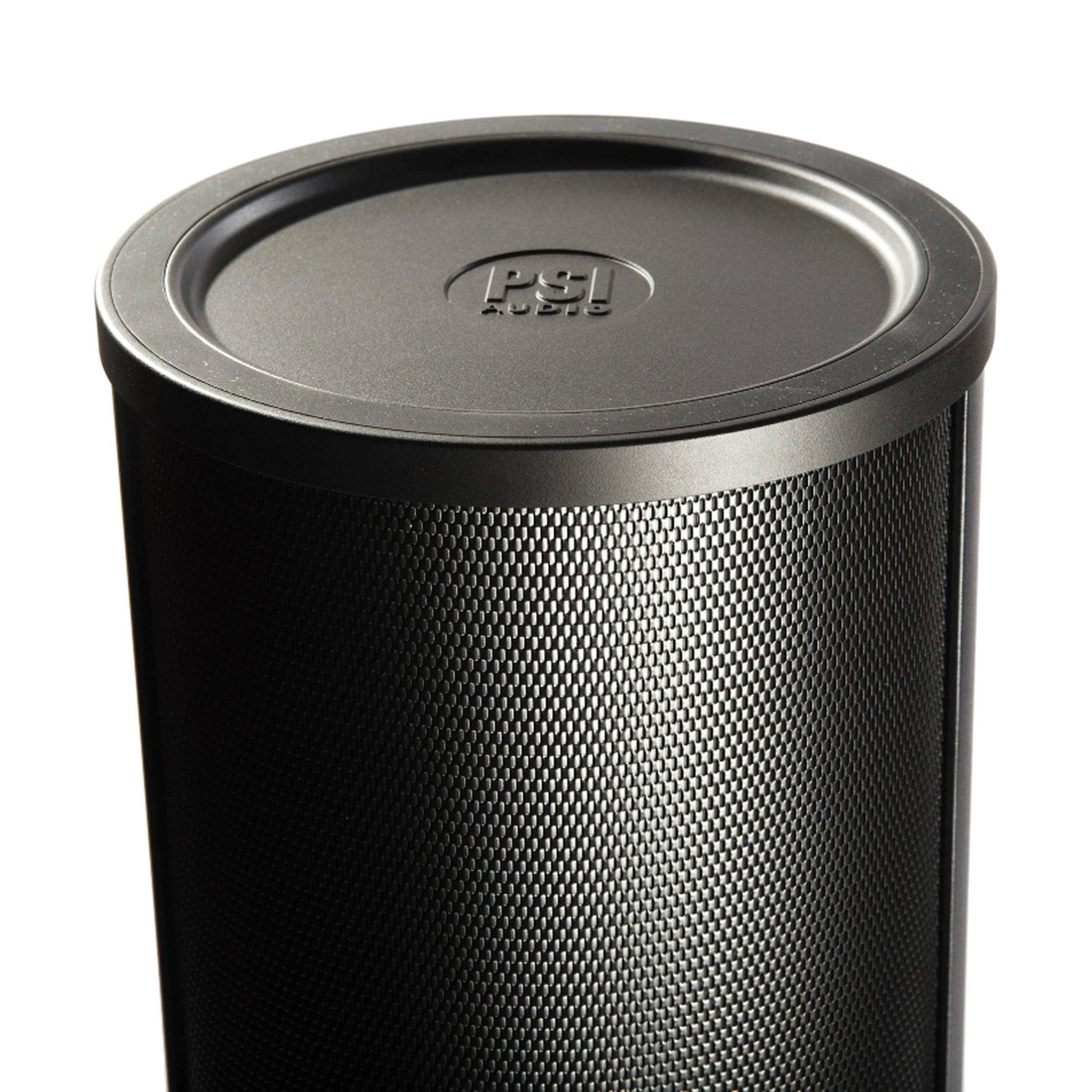 PSI Audio AVAA C214 Aktive Bassfalle Schwarz Detailansicht Gehäusedeckel mit PSI-Audio-Logo