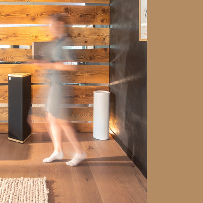PSI Audio AVAA C214 Aktive Bassfalle Weiss Lifestyle im Wohnraum an der Wand aufgestellt