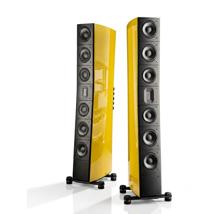 Raidho TD4.2 Standlautsprecher Stereopaar in gelber Sonderfarbe