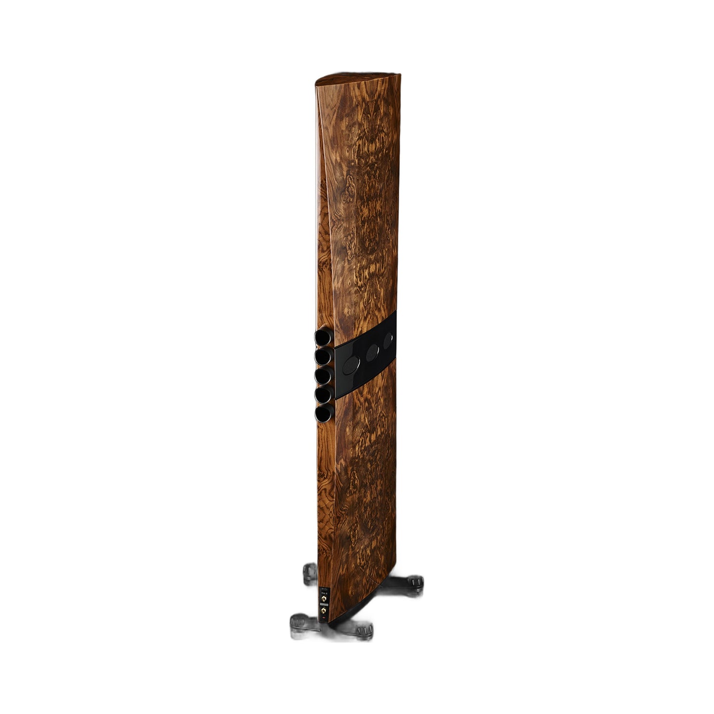 Raidho TD4.8 Standlautsprecher Rückansicht, Referenzfoto Walnut Burl (weicht ab)