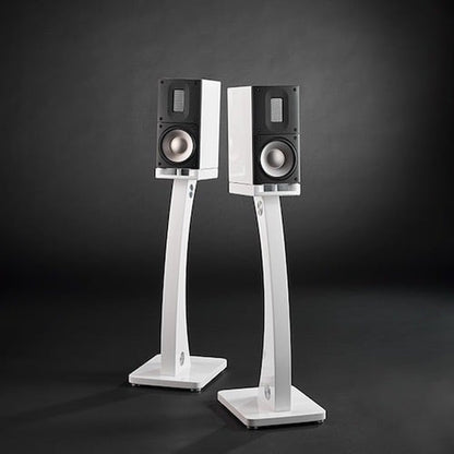 Raidho X1t Lautsprecherständer Weiss Hochglanz mit montiertem X1t Regallautsprecher