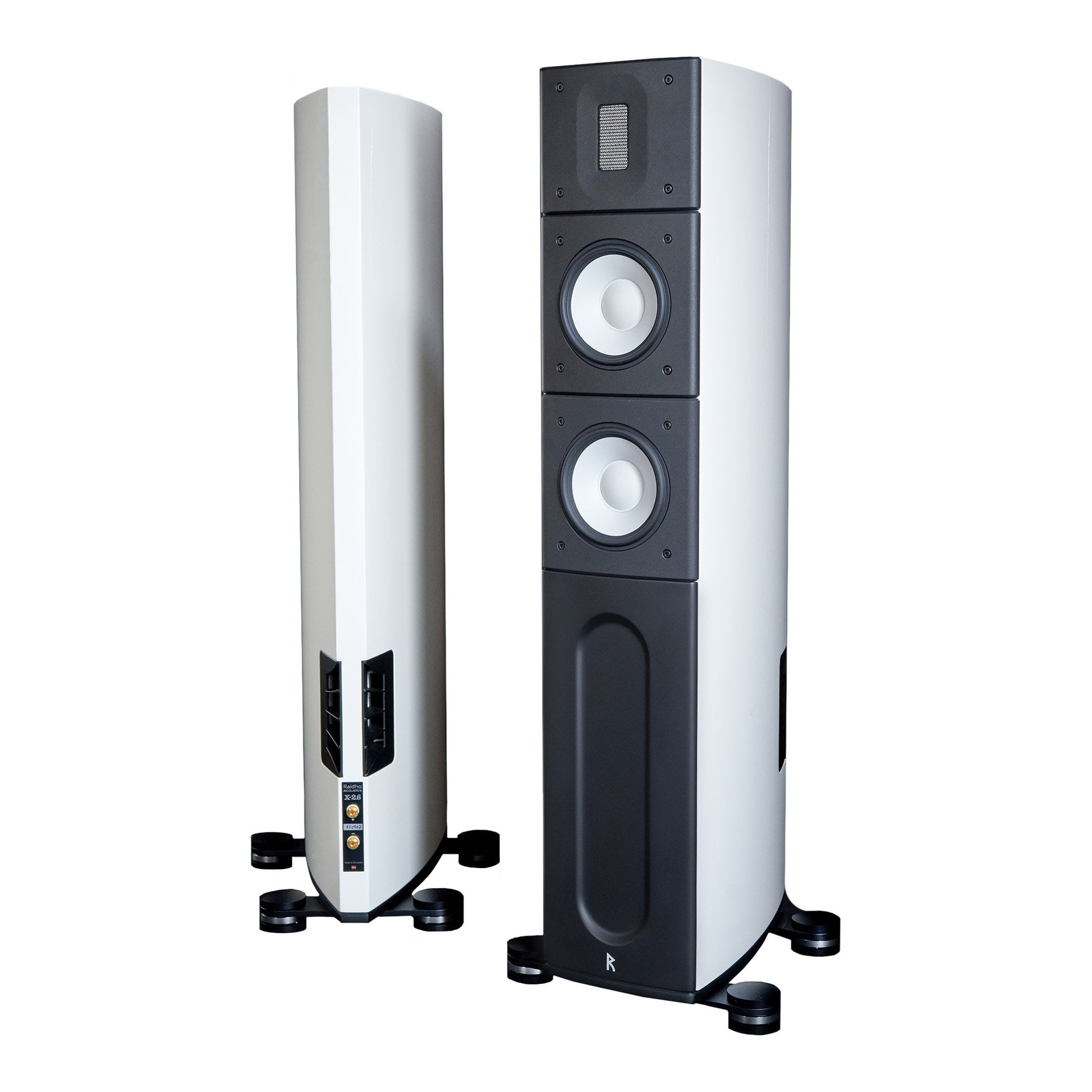 Raidho X2.6 Standlautsprecher Stereopaar in Weiss und Schwarz Hochglanz