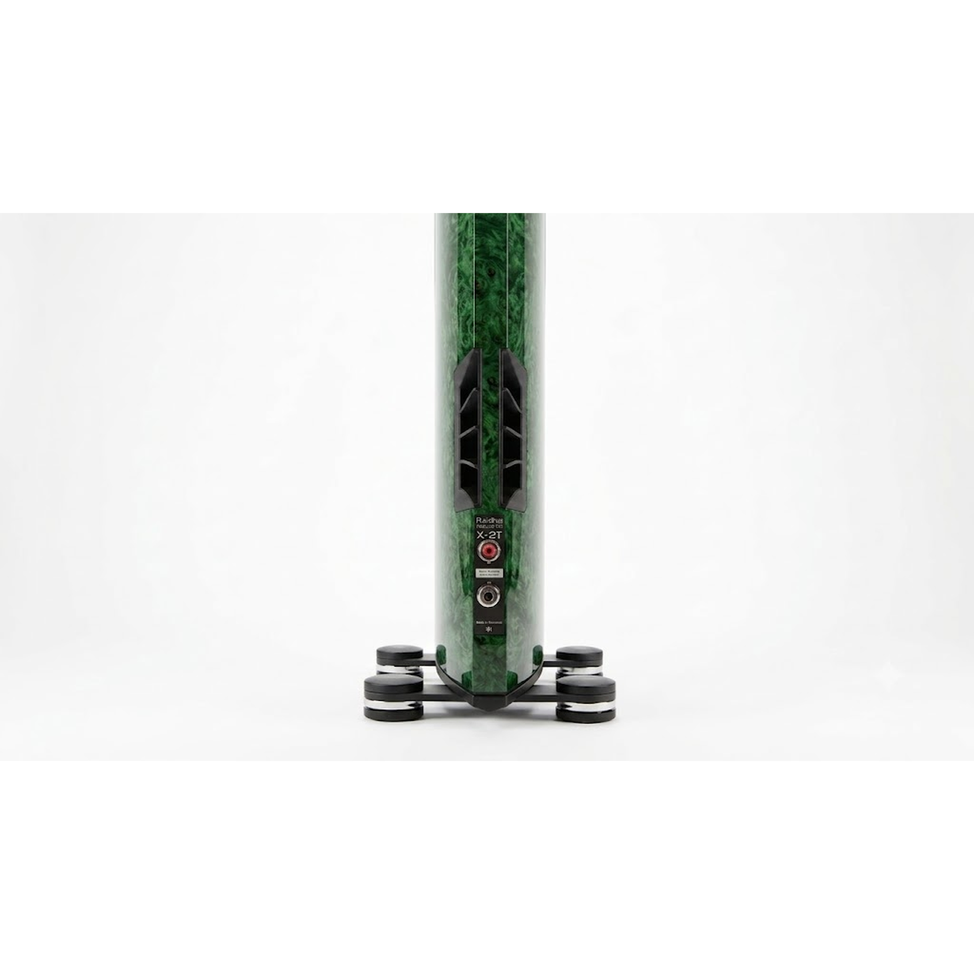 Raidho X2t 25th Anniversary Standlautsprecher Anschlussfeld in Emerald Green Burl