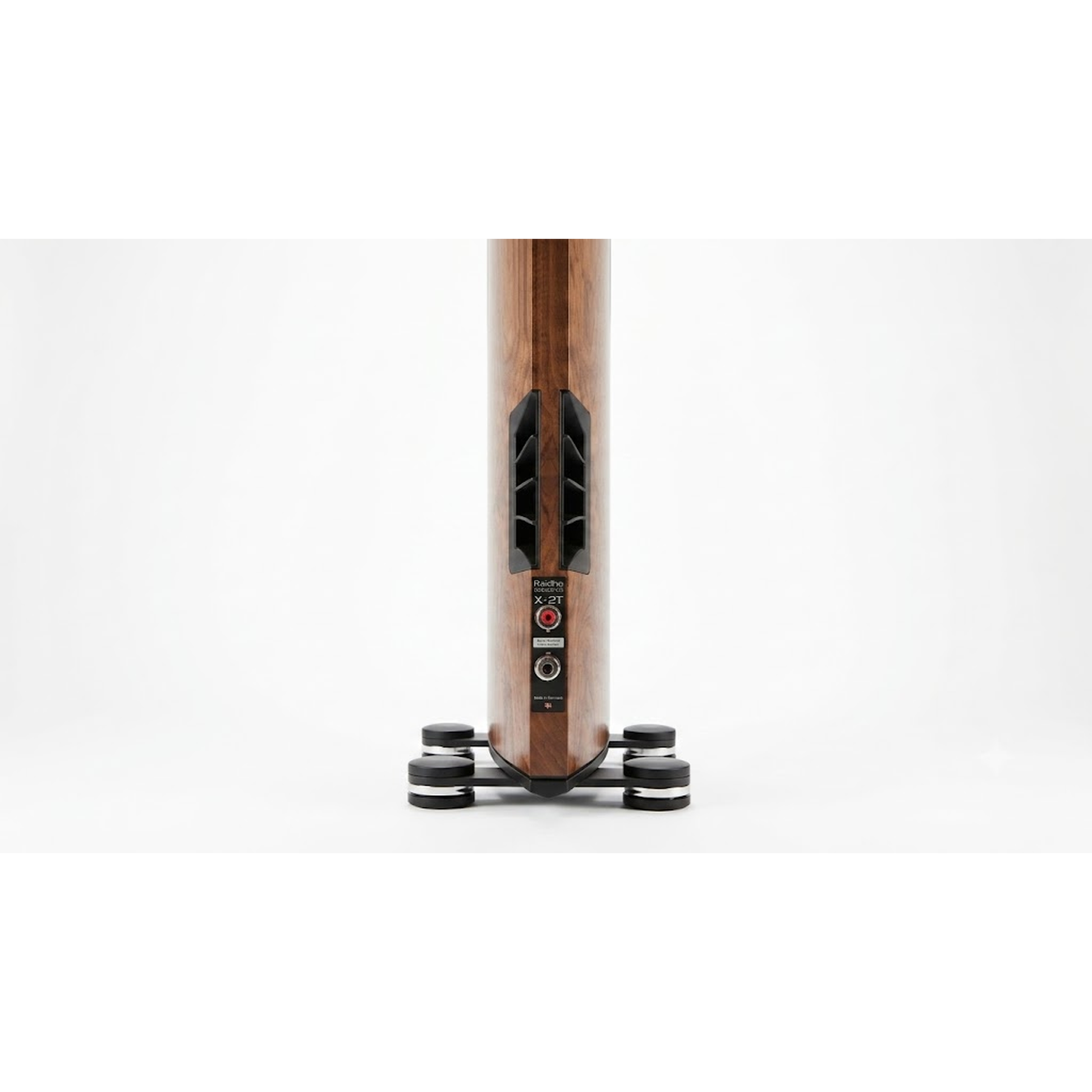 Raidho X2t 25th Anniversary Standlautsprecher Anschlussfeld, Walnut Burl