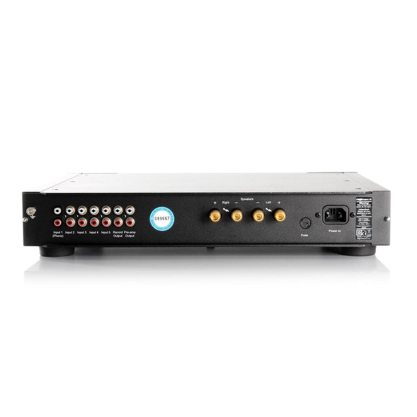 Rega Elex MK4 Vollverstärker Rückansicht mit Ein- und Ausgängen