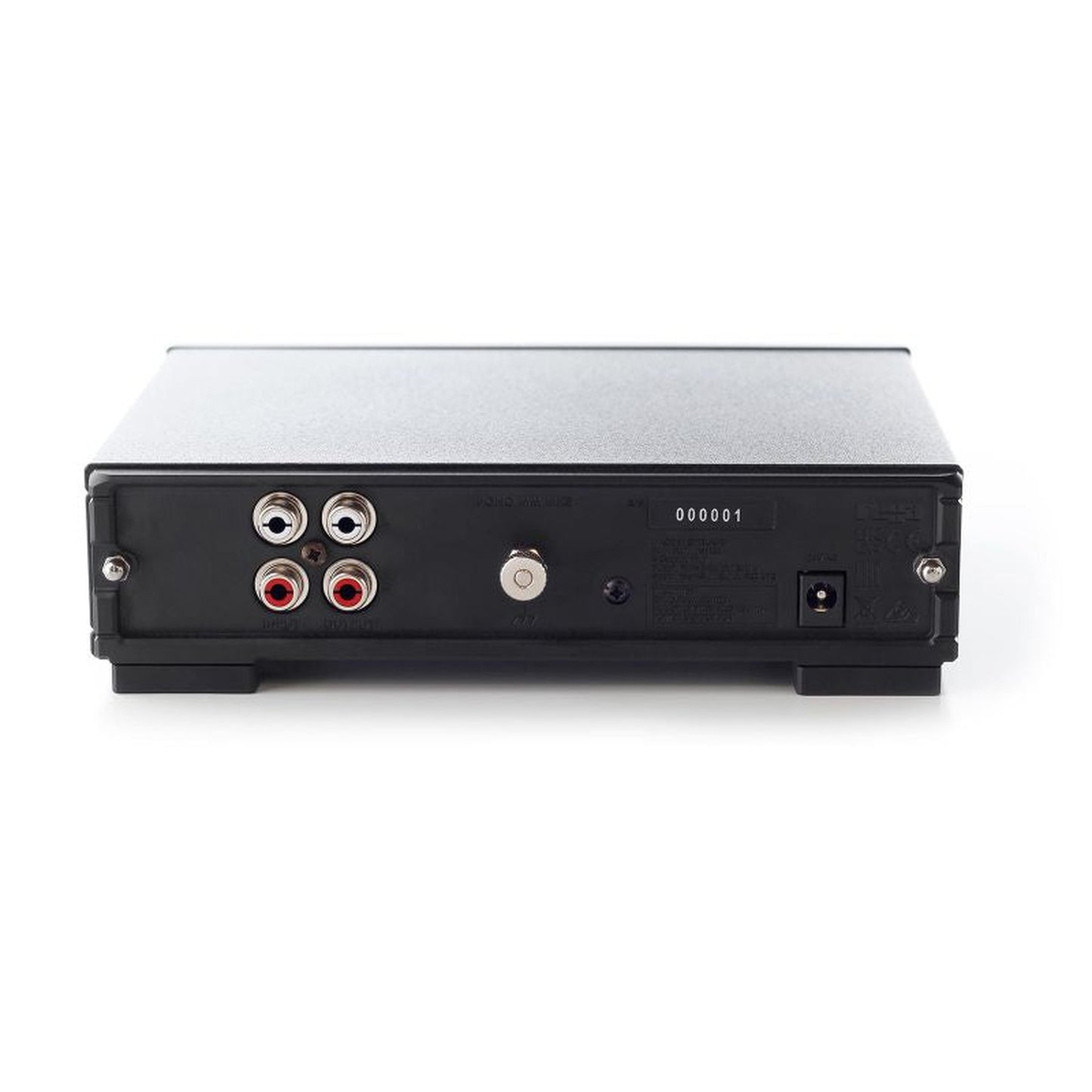 Rega Fono MM MK5 Phono-Vorverstärker für Moving Magnet, Rückansicht mit Anschlüssen
