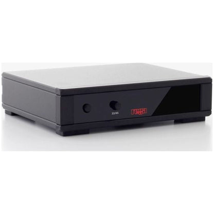 Rega Neo PSU MK2 Plattenspieler-Netzteil, Schrägansicht mit beleuchtetem Logo