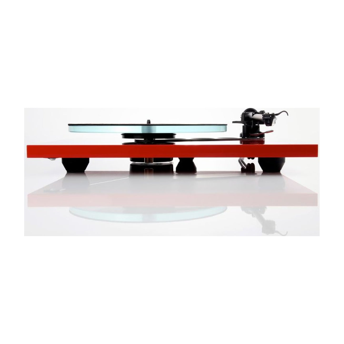 Rega Planar 3 Plattenspieler, Rot, Seitenansicht