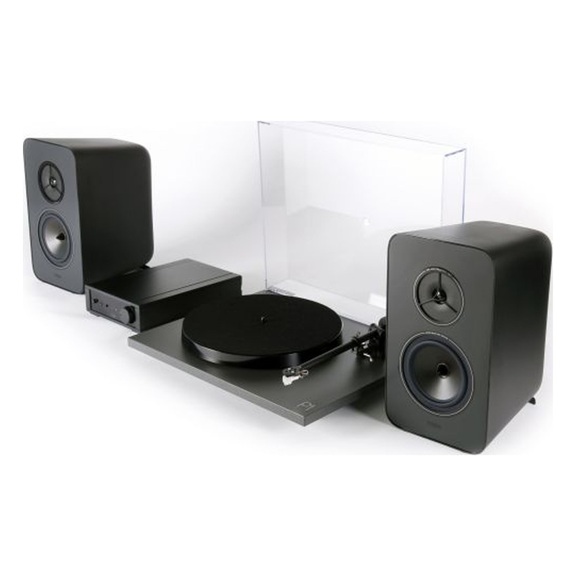 Rega System One HiFi-Komplettset, Schrägansicht der aufgebauten Anlage