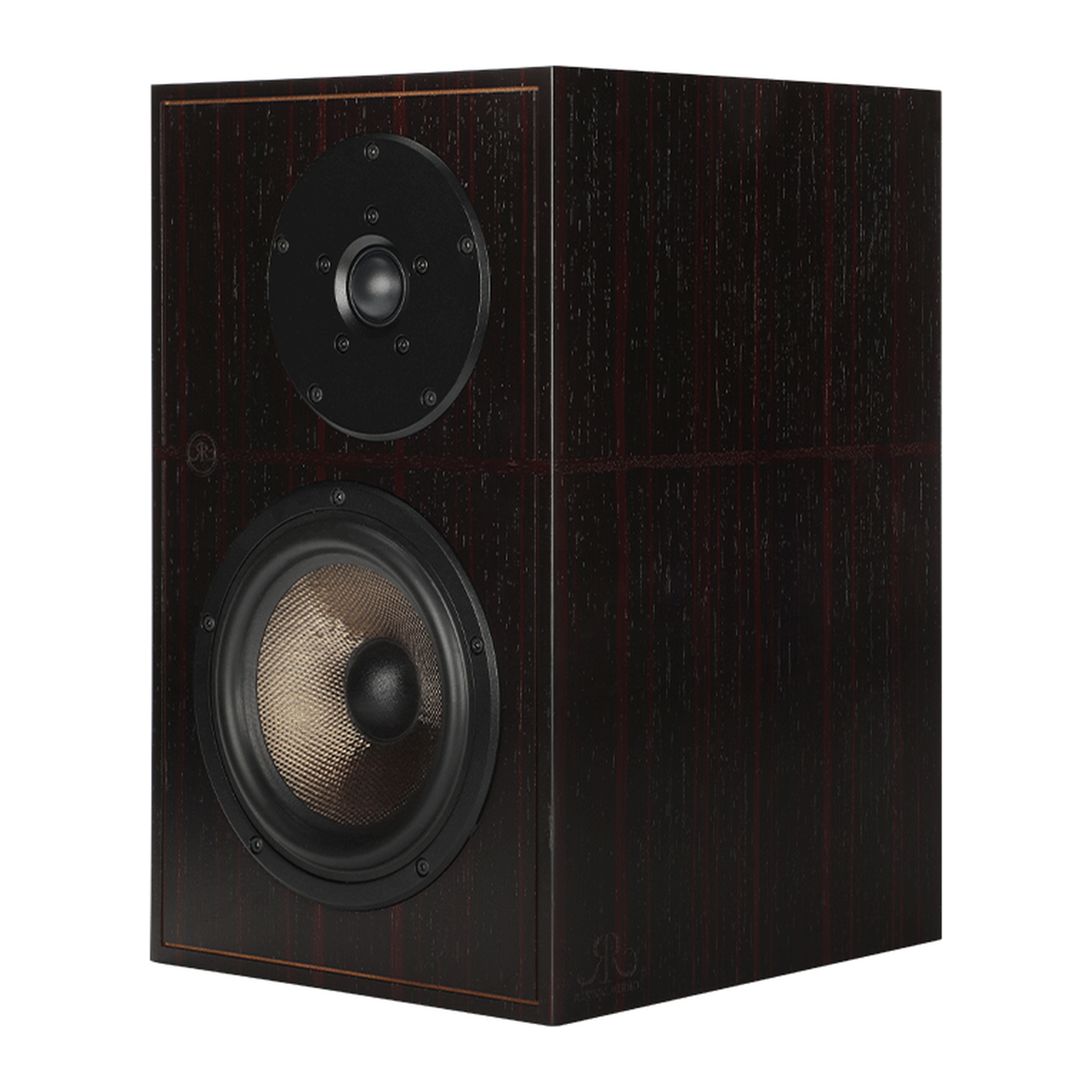 Revival Audio Atalante 3 Regallautsprecher Ebony Schrägansicht mit Basalt-Tiefmitteltöner und ARID-Hochtöner