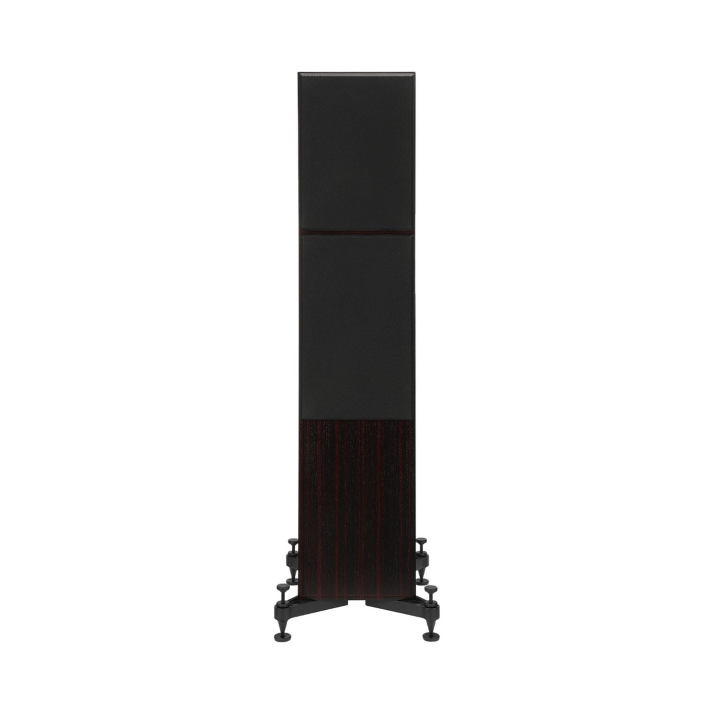 Revival Audio Atalante 4 Standlautsprecher Ebony Frontansicht mit montierter Frontabdeckung