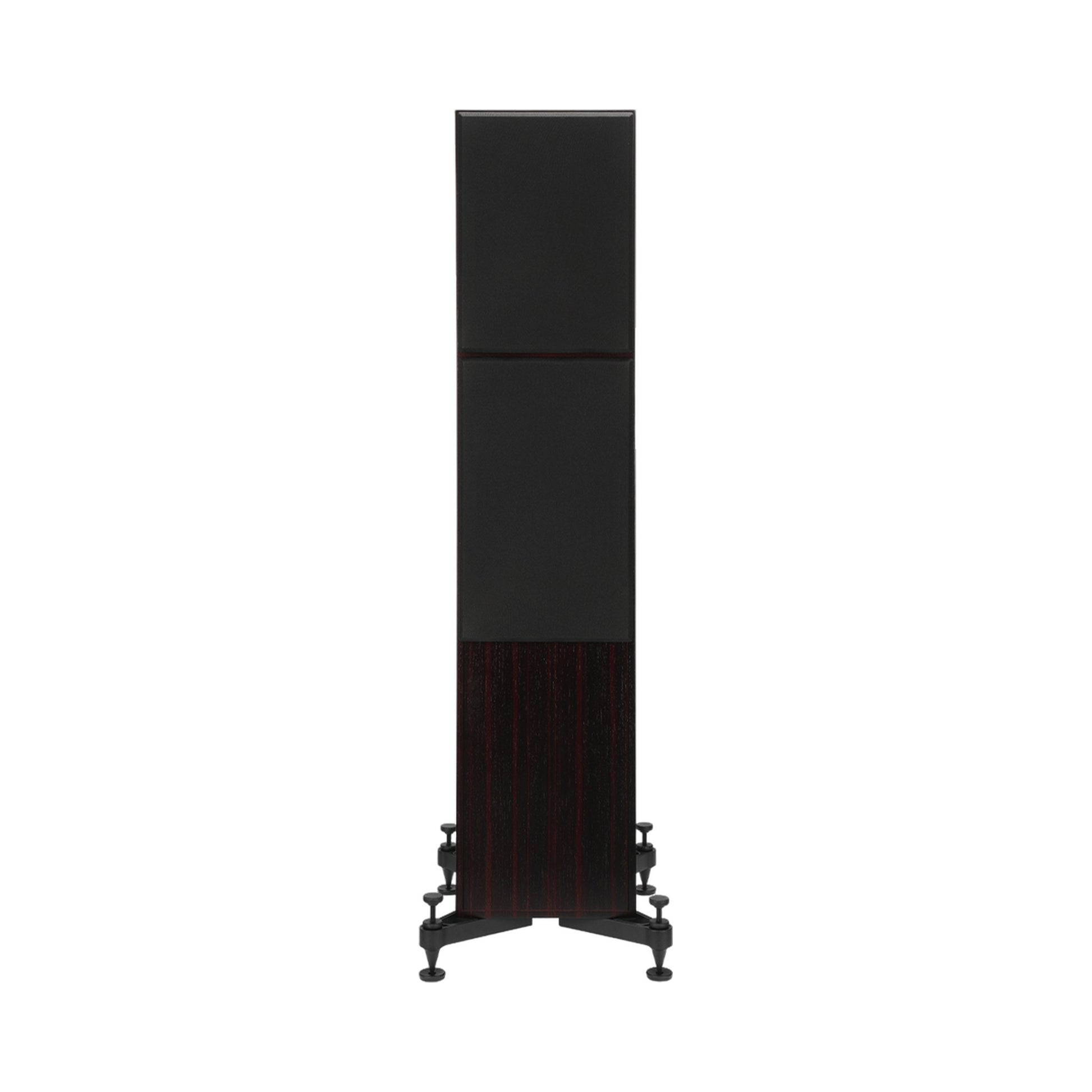 Revival Audio Atalante 4 Standlautsprecher Ebony Frontansicht mit montierter Frontabdeckung