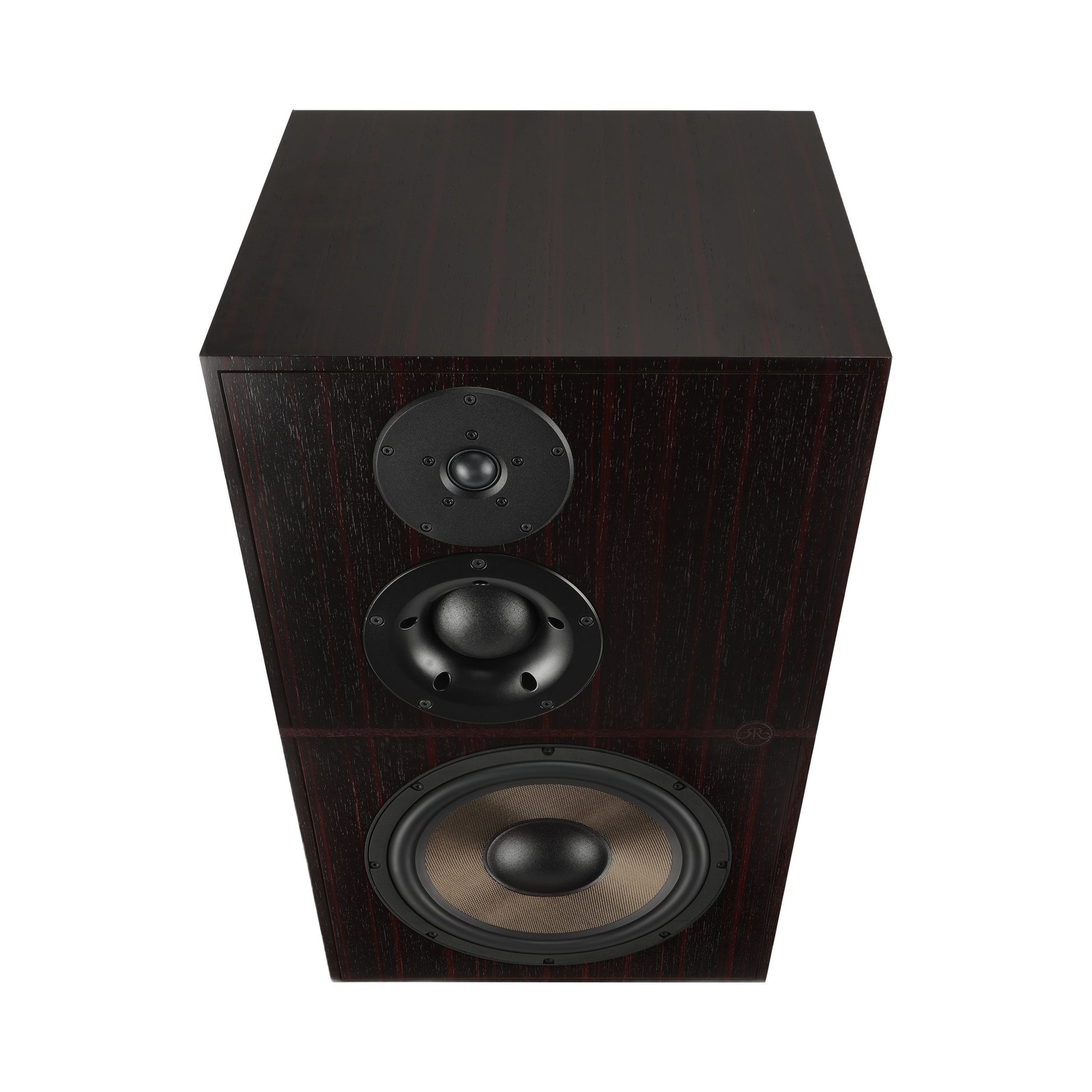 Revival Audio Atalante 5 Regallautsprecher Ebony Draufsicht auf Gehäuse und Front
