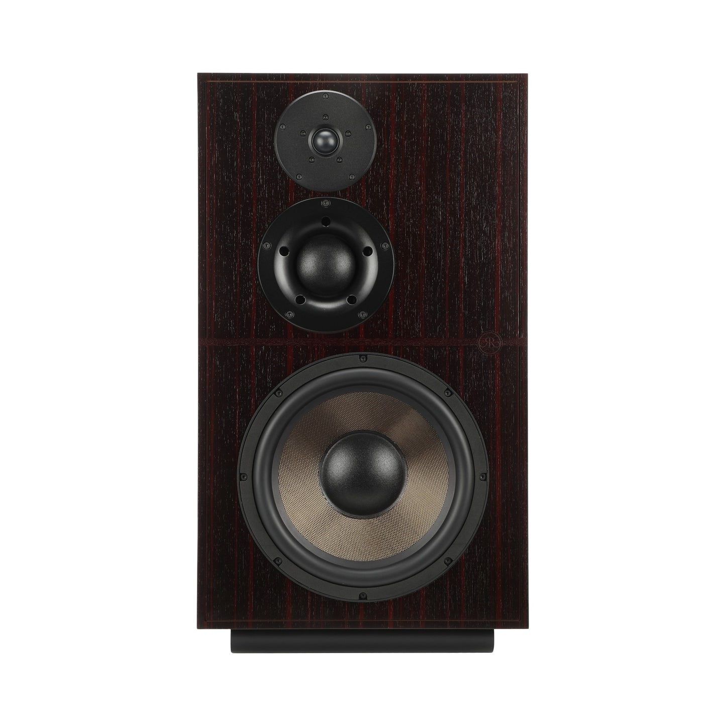 Revival Audio Atalante 5 Regallautsprecher Ebony Frontansicht 3-Wege mit 12-Zoll-Basalt-Tieftöner