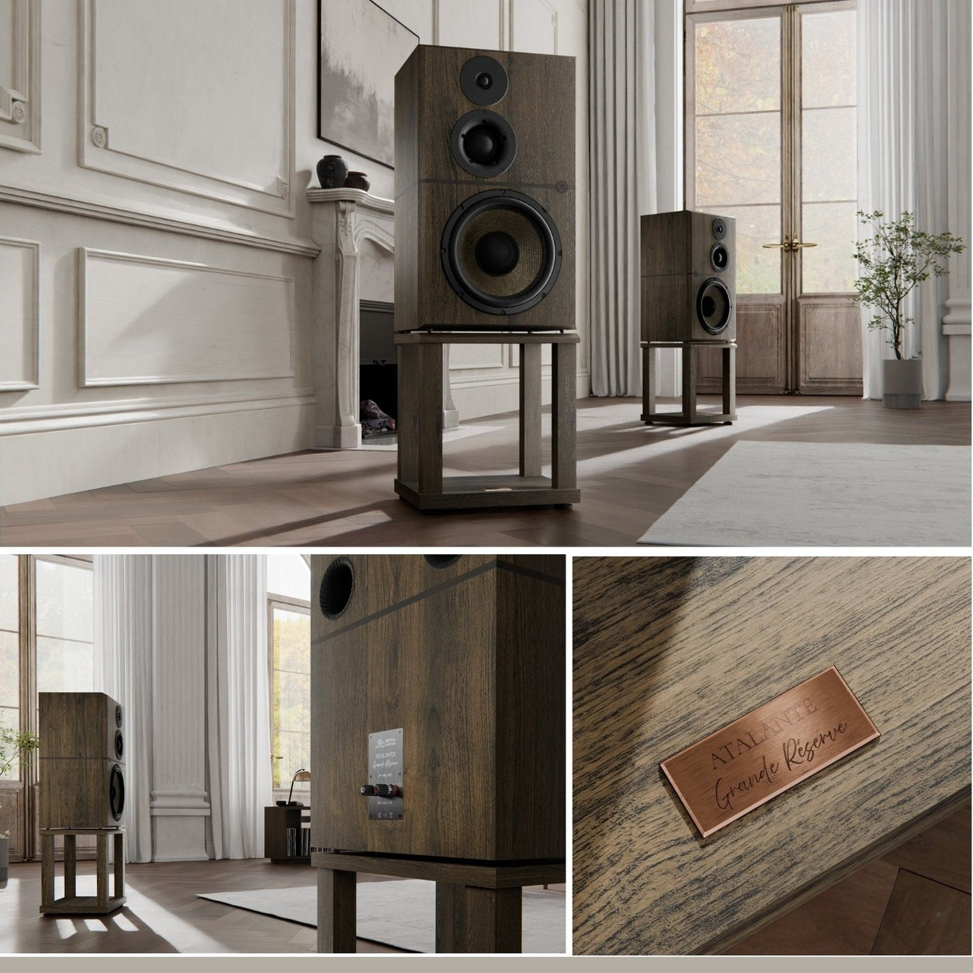 Revival Audio Atalante Grande Réserve Standlautsprecher Lifestyle Typenschild Wohnraum