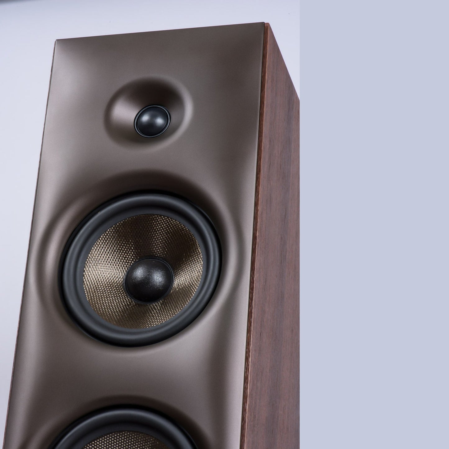 Revival Audio Sprint 4 Standlautsprecher Nussbaum Detailansicht Elytron-Schallwand