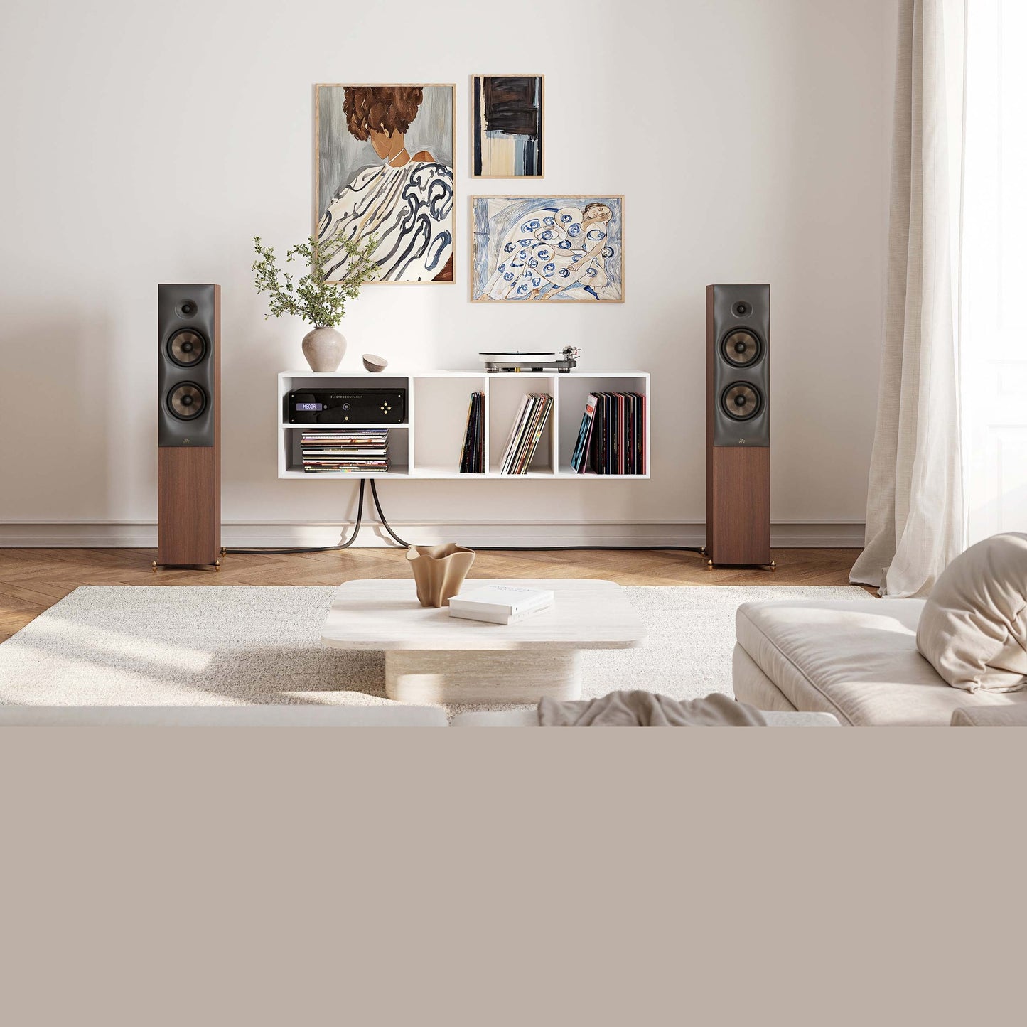 Revival Audio Sprint 4 Standlautsprecher Nussbaum Detailansicht Elytron-Hochtöner