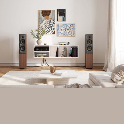 Revival Audio Sprint 4 Standlautsprecher Nussbaum Detailansicht Elytron-Hochtöner