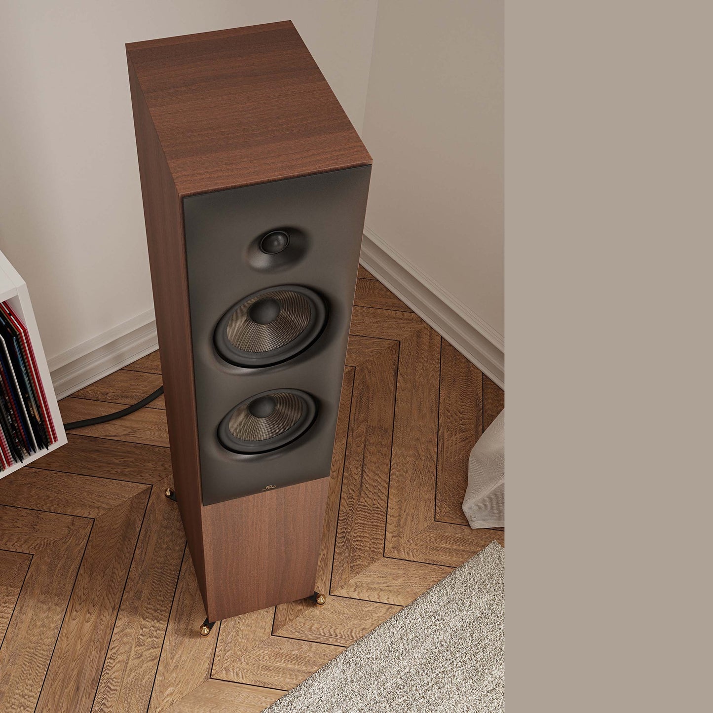 Revival Audio Sprint 4 Standlautsprecher Nussbaum Lifestyle im Wohnraum