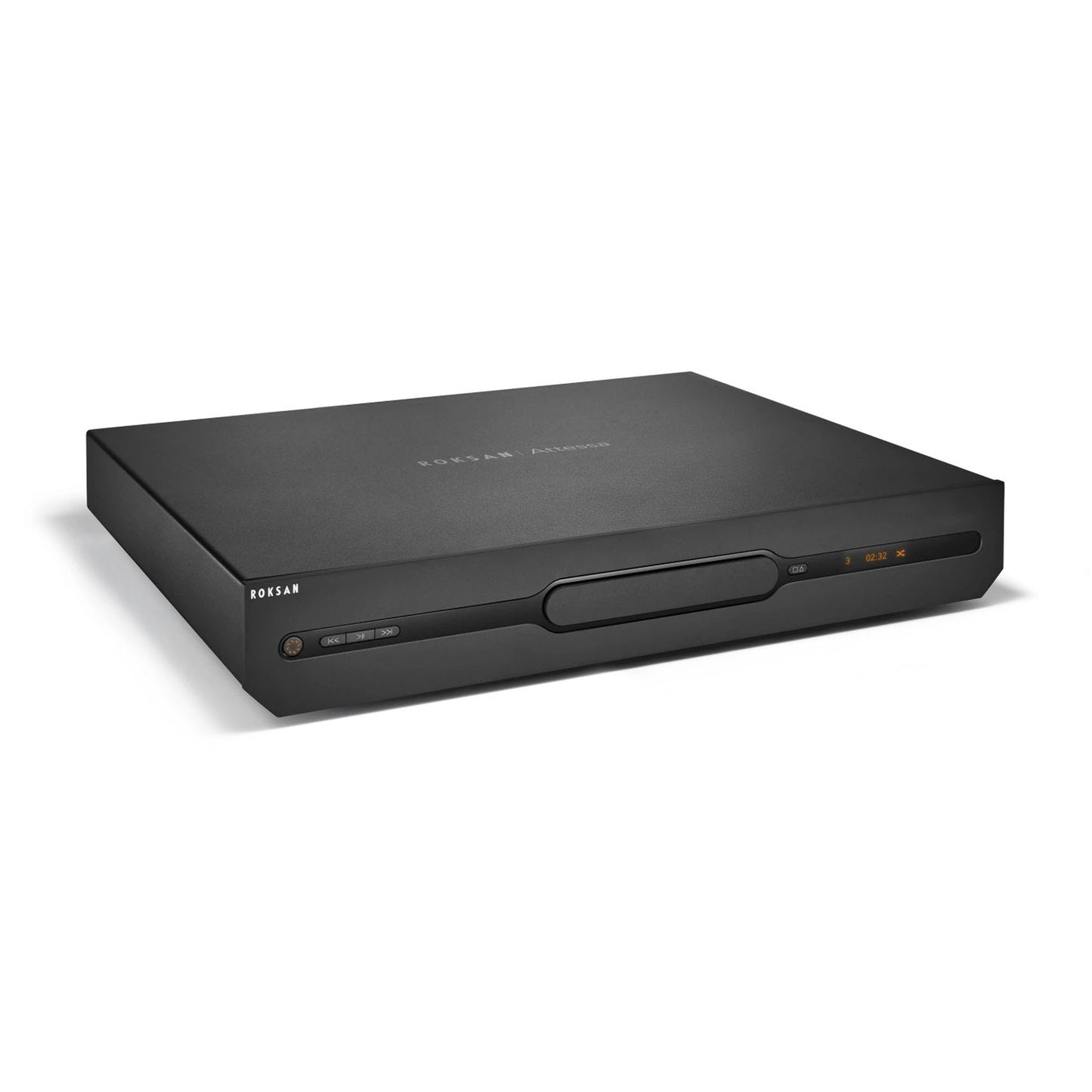 Roksan Attessa CD-Streaming Set in Schwarz, Rückansicht CD-Transport mit Digitalausgängen