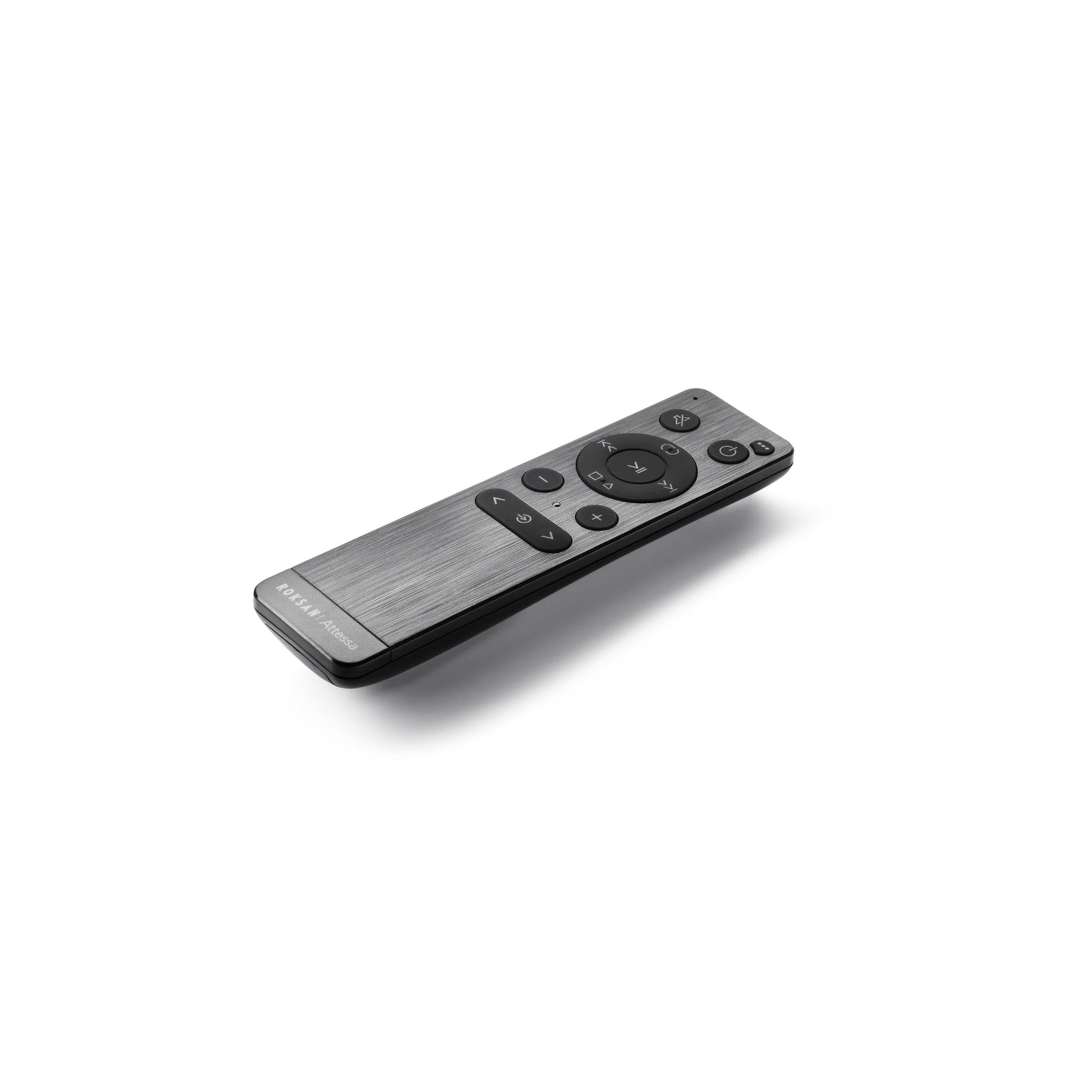 Roksan Attessa Streaming Vollverstärker in Silber, mitgelieferte Fernbedienung