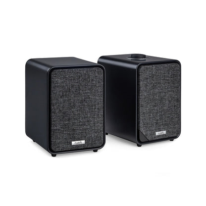 Ruark MR1 Mk3 Aktivlautsprecher Schwarz Stereopaar mit Drehregler auf der Oberseite