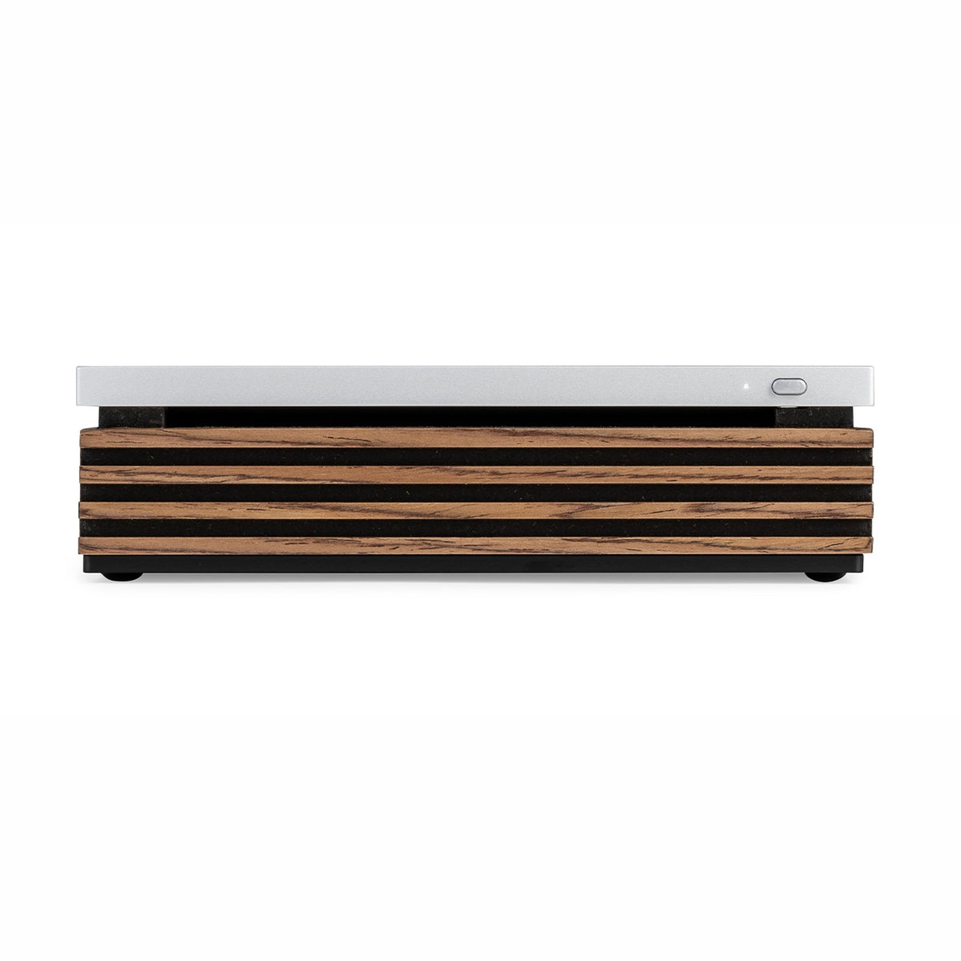 Ruark R-CD100 USB-CD-Player Nussbaum/Aluminium Frontansicht mit CD-Schlitz