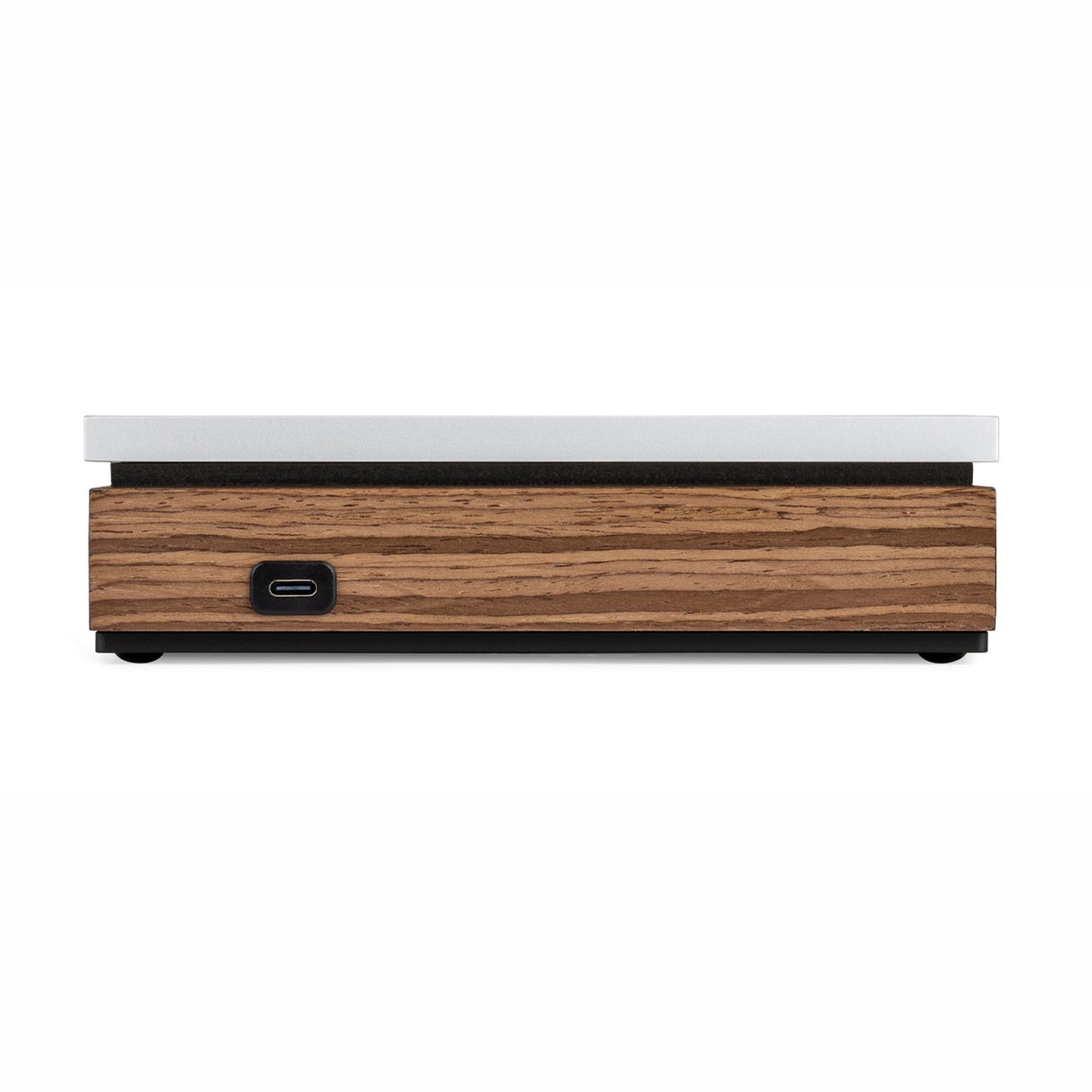 Ruark R-CD100 USB-CD-Player Nussbaum/Aluminium Rückansicht mit USB-C-Anschluss