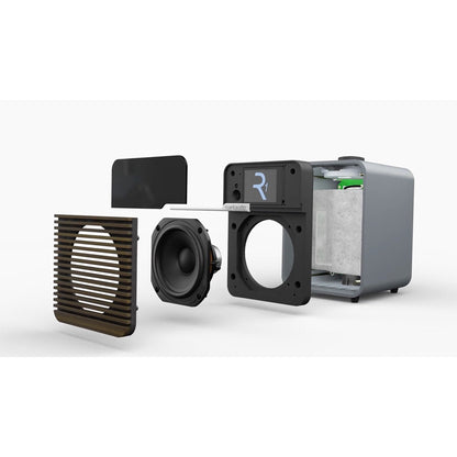 Ruark R1S Smart Radio mit WLAN & DAB+ Grau Detailansicht Explosionsdarstellung der Lautsprecherchassis