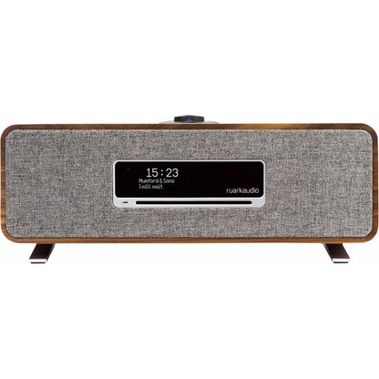 Ruark R3S Kompaktanlage mit CD & Streaming Nussbaum Displayansicht mit CD-Schlitz